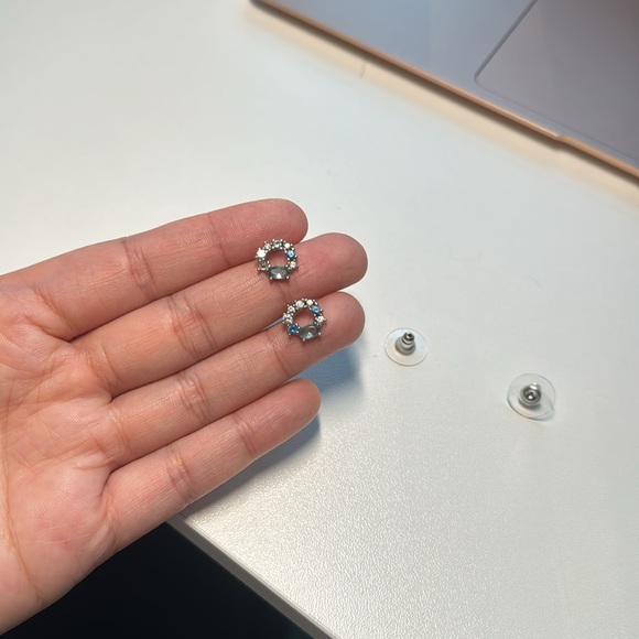 Swarovski Attract Circle Stud Pierced Earrings, Multicolored, Rhodium plated - Picture 6 of 8